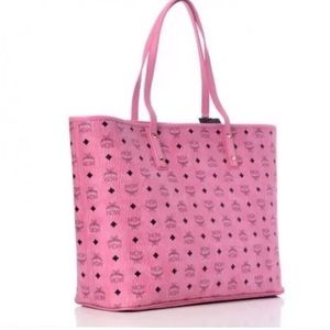 mcm large pink tote